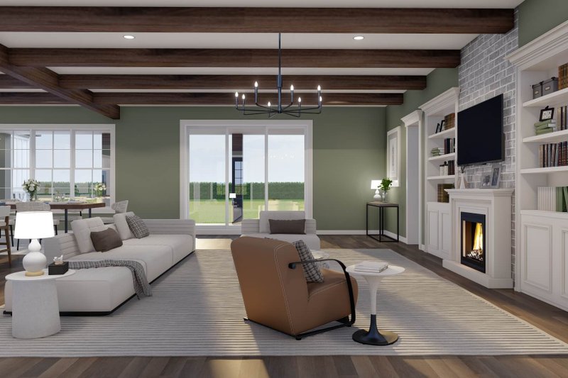 Architectural House Design - Interior - Family Room for European House Plan #923-439 - 6 bed, 6.5 bath
