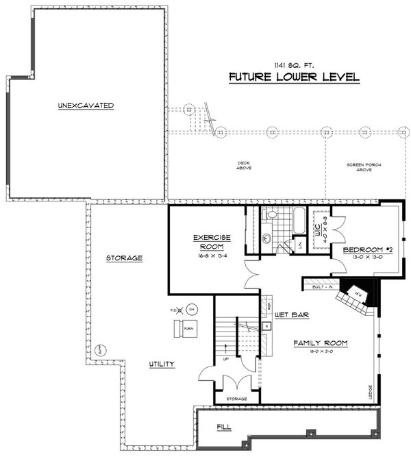 Prairie Floor Plan - Lower Floor Plan #51-299