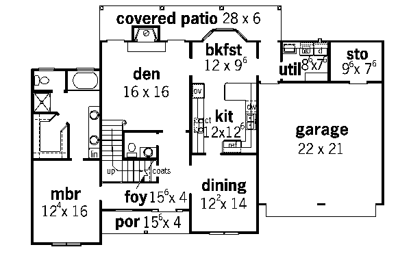 Traditional Floor Plan - Main Floor Plan #16-238