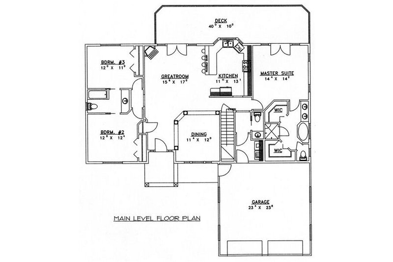 Architectural House Design - Floor Plan - Main Floor House Plan #117-532 - 4 bed, 3.5 bath