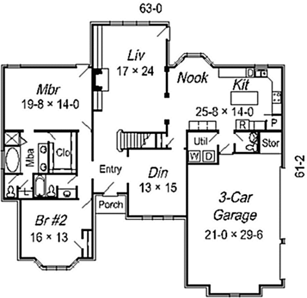 European Floor Plan - Main Floor Plan #329-298