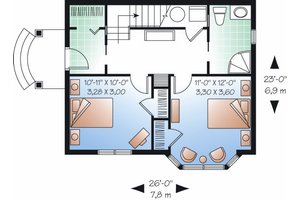 Floor Plan - Main Floor for Traditional House Plan #23-874 - 2 bed, 2 bath