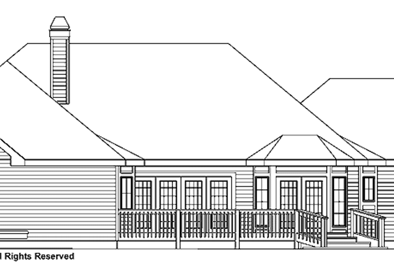 Home Plan - Exterior - Rear Elevation for Mediterranean House Plan #417-736 - 3 bed, 2 bath