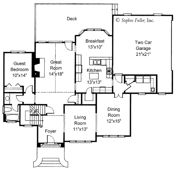 House Design - Country Floor Plan - Main Floor Plan #429-360