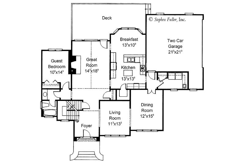 Home Plan - Floor Plan - Main Floor for Country House Plan #429-360 - 4 bed, 3 bath