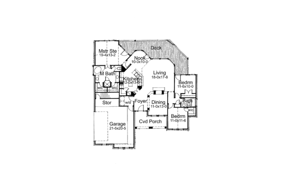 Floor Plan - Main Floor for Traditional House Plan #120-196 - 3 bed, 2 bath
