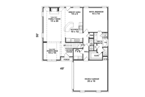 Floor Plan - Main Floor for European House Plan #81-169 - 3 bed, 2.5 bath