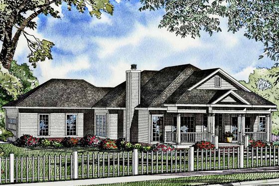 Exterior - Front Elevation 3 for Classical House Plan #17-2992 - 3 bed, 2 bath