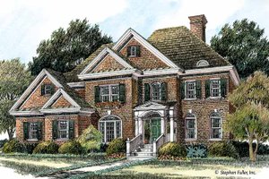 Architectural House Design - Exterior - Front Elevation for Colonial House Plan #429-378 - 4 bed, 3.5 bath