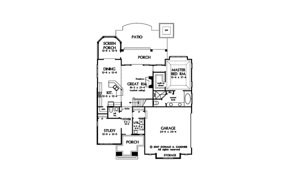 Floor Plan - Main Floor for Cottage House Plan #929-843 - 3 bed, 2.5 bath