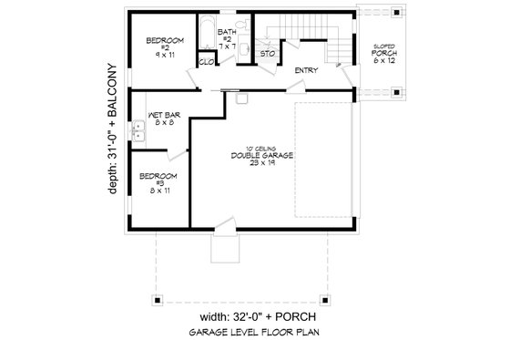Floor Plan - Main Floor for Country House Plan #932-1276 - 3 bed, 2 bath