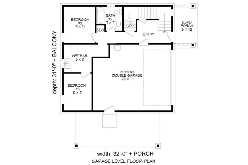 House Design - Floor Plan - Main Floor for Country House Plan #932-1276 - 3 bed, 2 bath