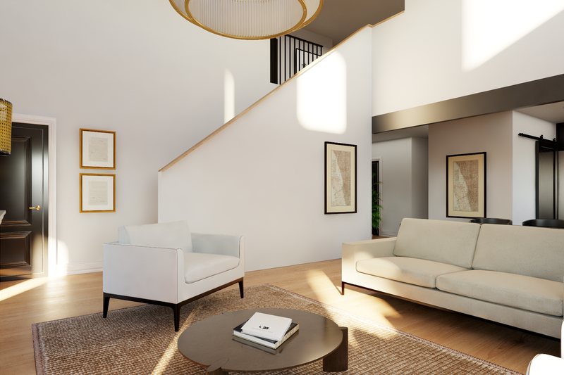 House Blueprint - Interior - Family Room 2 for Barndominium House Plan #1064-511 - 3 bed, 2.5 bath