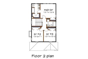Floor Plan - Upper Floor for Farmhouse House Plan #79-196 - 3 bed, 2.5 bath