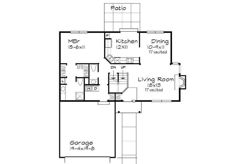 Home Plan - Floor Plan - Main Floor for Country House Plan #320-753 - 3 bed, 2.5 bath