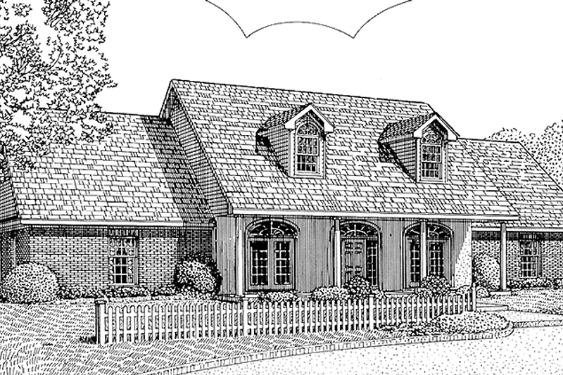 Home Plan - Exterior - Front Elevation 3 for Country House Plan #11-246 - 3 bed, 2 bath