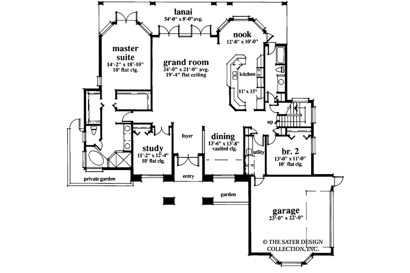 Architectural House Design - Floor Plan - Main Floor for Mediterranean House Plan #930-27 - 3 bed, 3 bath