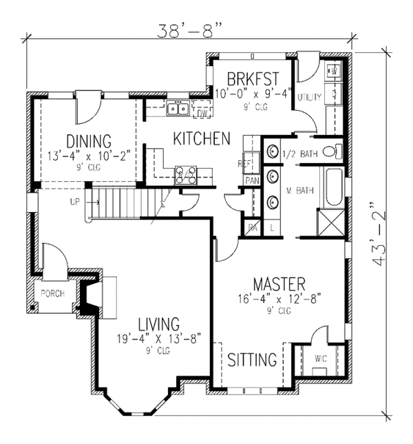 House Plan Design - European Floor Plan - Main Floor Plan #410-3582