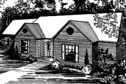 Colonial Style House Plan - 3 Beds 2 Baths 2102 Sq/Ft Plan #30-287 Exterior 
