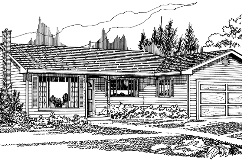House Design - Ranch Exterior - Front Elevation Plan #47-966