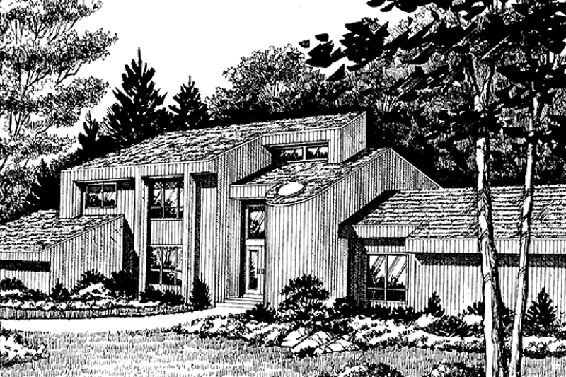 Architectural House Design - Exterior - Front Elevation 3 for Contemporary House Plan #314-228 - 4 bed, 2.5 bath