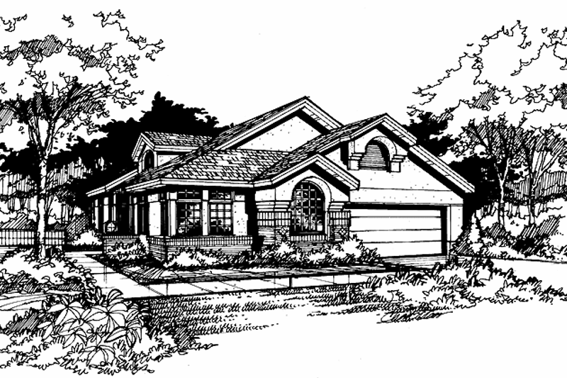 Architectural House Design - Mediterranean Exterior - Front Elevation Plan #320-736