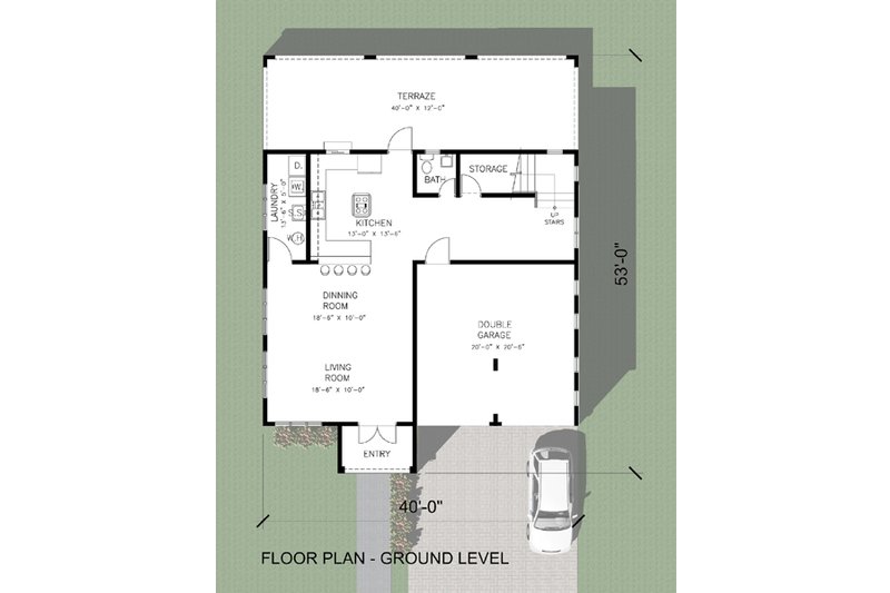 Dream House Plan - Floor Plan - Main Floor for Modern House Plan #495-4 - 3 bed, 2.5 bath
