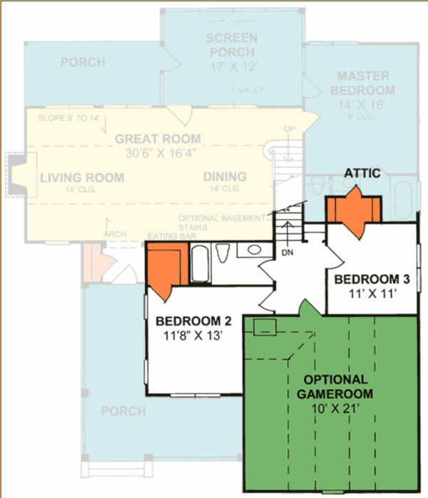 House Plan Design - Country Floor Plan - Upper Floor Plan #20-162