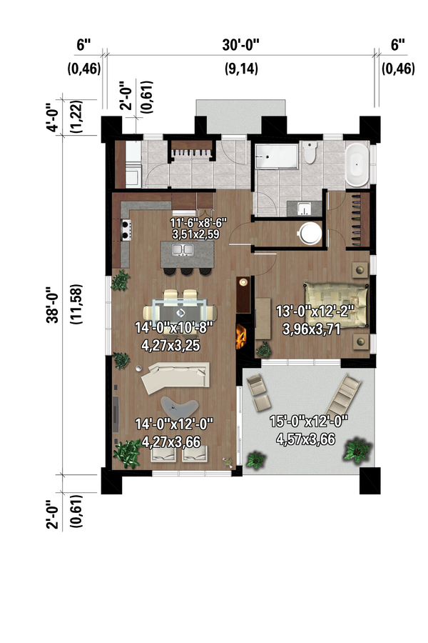 Cabin Floor Plan - Main Floor Plan #25-4966