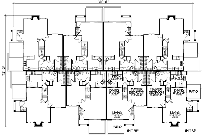 Dream House Plan - Floor Plan - Main Floor for Prairie House Plan #320-1144 - 2 bed, 2 bath