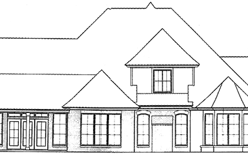 Home Plan - Exterior - Rear Elevation for European House Plan #310-1134 - 4 bed, 4.5 bath