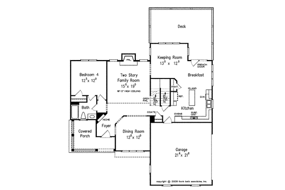 Floor Plan - Main Floor for Tudor House Plan #927-421 - 4 bed, 3 bath