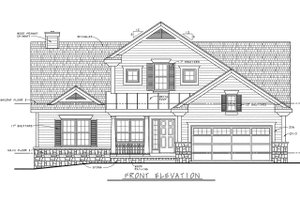 Exterior - Front Elevation 3 for Cottage House Plan #20-874 - 4 bed, 3 bath