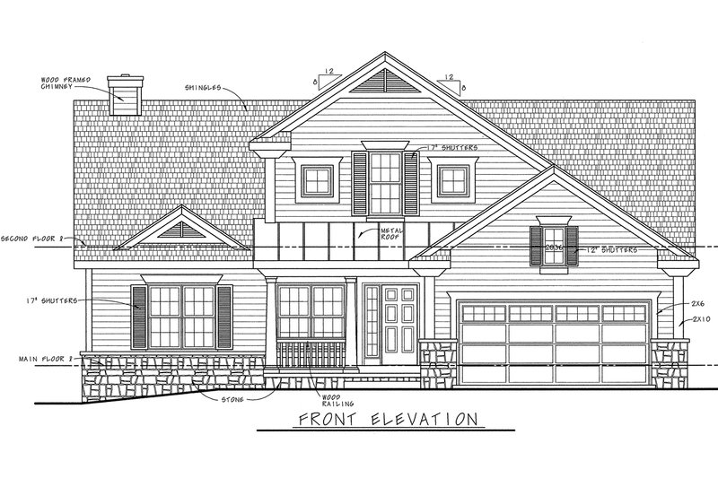House Design - Exterior - Front Elevation 3 for Cottage House Plan #20-874 - 4 bed, 3 bath