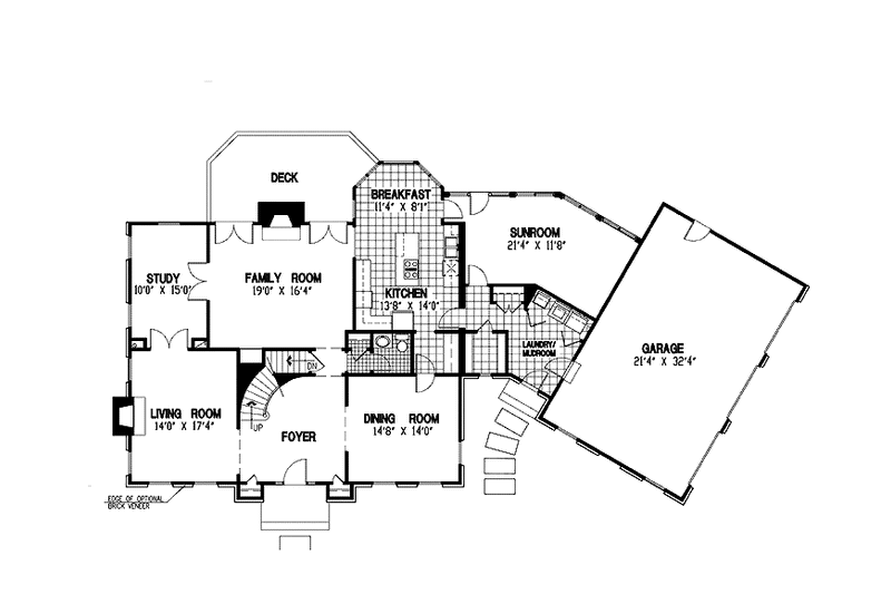 Home Plan - Floor Plan - Main Floor for Colonial House Plan #953-58 - 4 bed, 3.5 bath