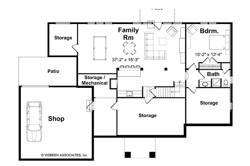 Home Plan - Floor Plan - Lower Floor for European House Plan #928-108 - 2 bed, 2.5 bath