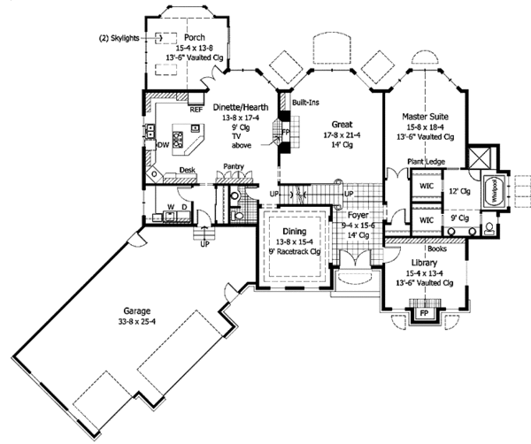 Architectural House Design - Traditional Floor Plan - Main Floor Plan #51-778