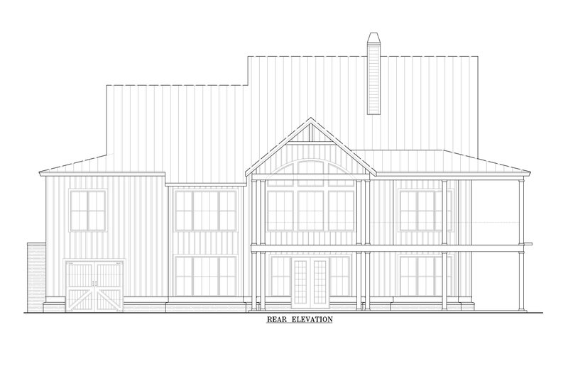 House Plan Design - Exterior - Rear Elevation for Farmhouse House Plan #54-387 - 3 bed, 2 bath