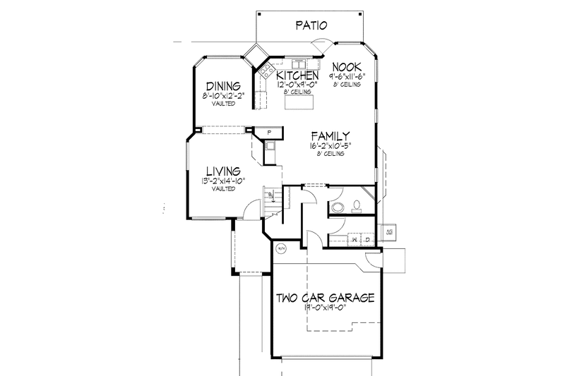 Dream House Plan - Floor Plan - Main Floor for Mediterranean House Plan #320-975 - 2 bed, 2.5 bath