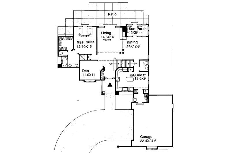 Home Plan - Floor Plan - Main Floor for Traditional House Plan #320-751 - 3 bed, 2.5 bath