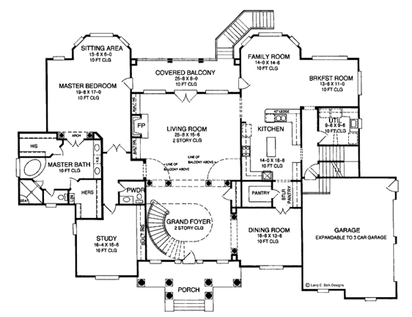 Home Plan - Colonial Floor Plan - Main Floor Plan #952-253