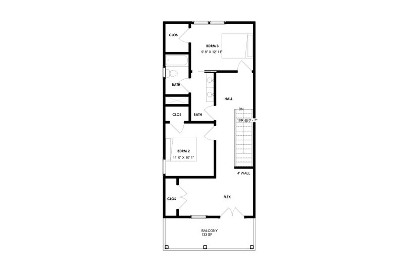 Home Plan - Floor Plan - Upper Floor for Traditional House Plan #1129-16 - 3 bed, 2.5 bath