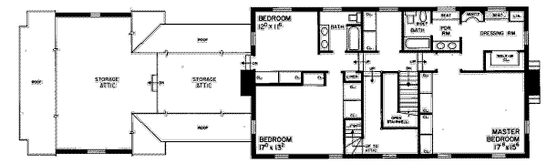 Colonial Floor Plan - Upper Floor Plan #72-331