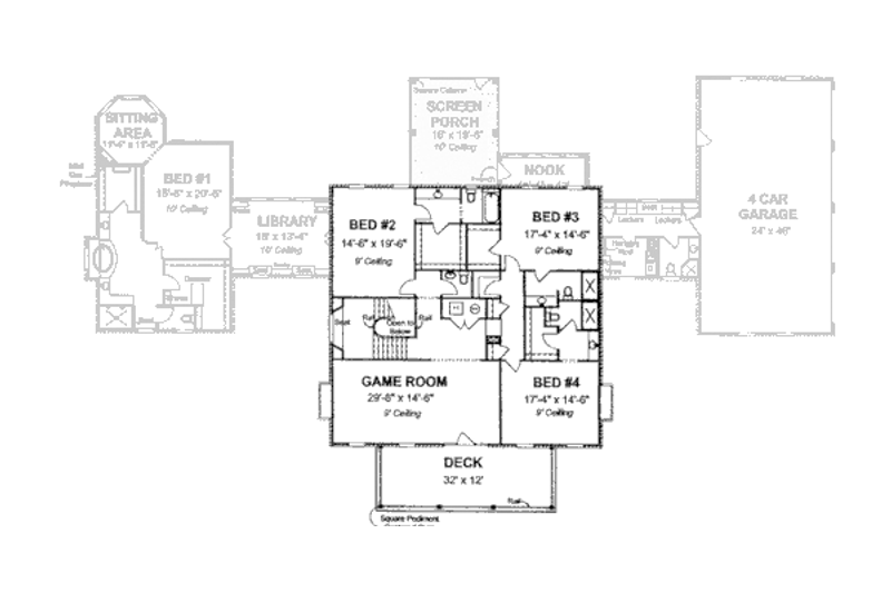 Architectural House Design - Floor Plan - Upper Floor for Colonial House Plan #20-1683 - 4 bed, 6 bath