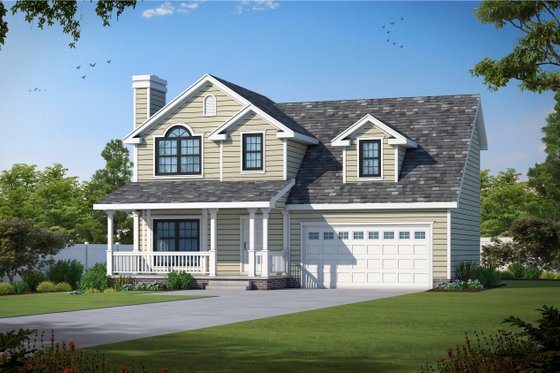 Exterior - Front Elevation 3 for Country House Plan #20-2218 - 3 bed, 2.5 bath