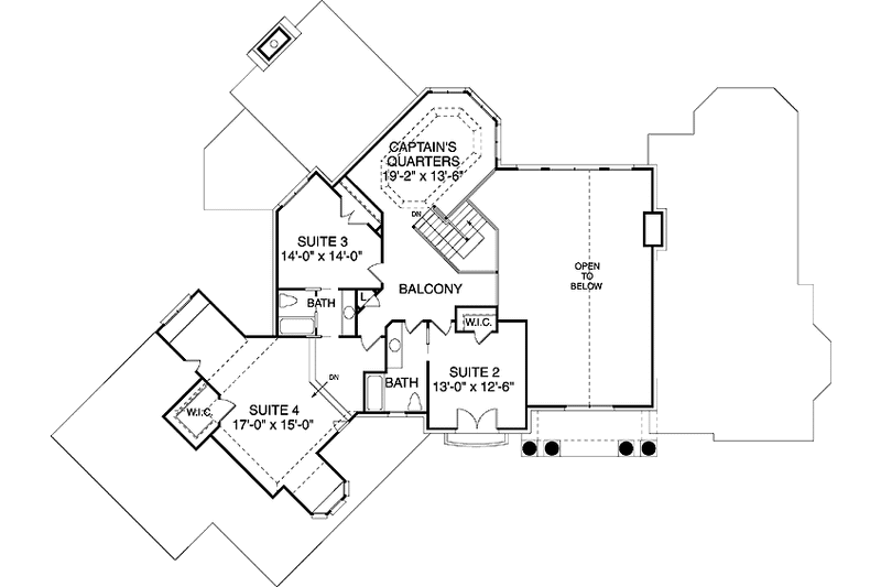 Dream House Plan - Floor Plan - Upper Floor for Mediterranean House Plan #453-324 - 5 bed, 4 bath