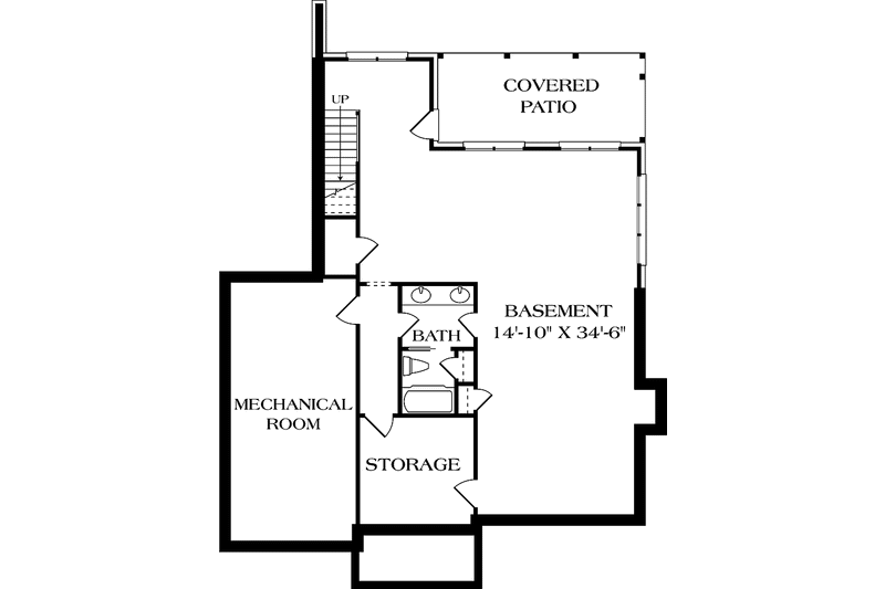 Home Plan - Floor Plan - Lower Floor for Traditional House Plan #453-549 - 4 bed, 4.5 bath