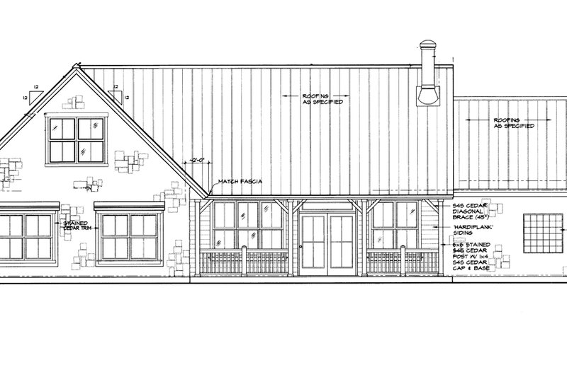 Architectural House Design - Country Exterior - Rear Elevation Plan #140-170