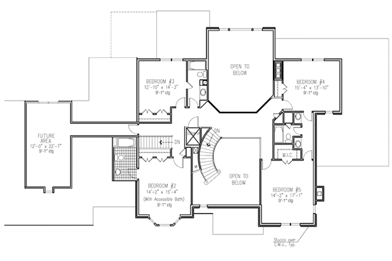Dream House Plan - Floor Plan - Upper Floor for European House Plan #953-129 - 5 bed, 5 bath