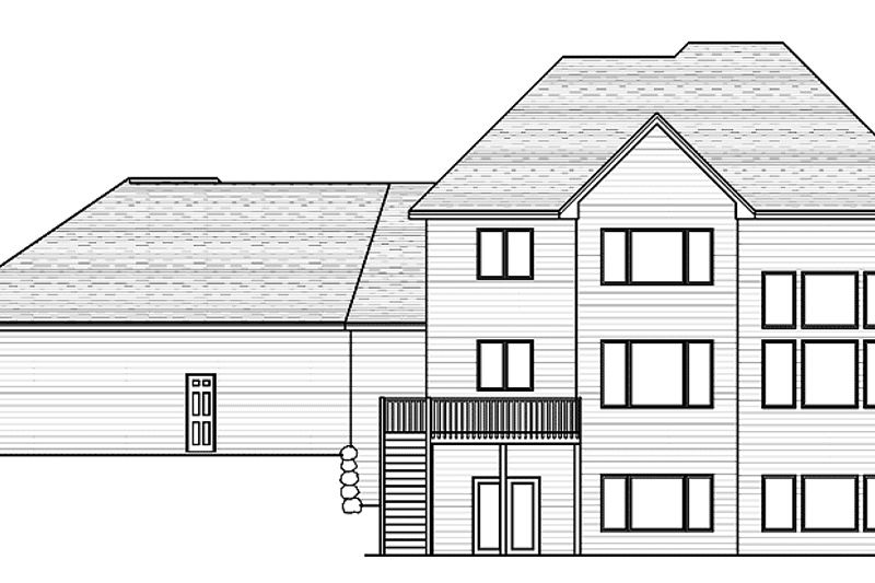Home Plan - Exterior - Rear Elevation for European House Plan #51-630 - 3 bed, 2.5 bath